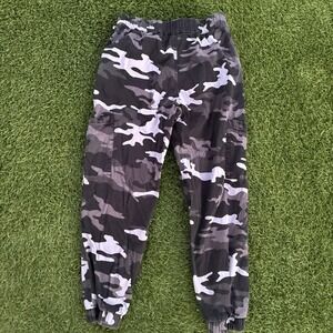 Arizona Jean Co Size 28x26 Black Grey Camo Cargo Jogger Pants Size 9 Utility